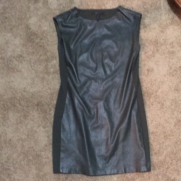 SOLD BCBG Leather Shifter Dress - Picture 4 of 6